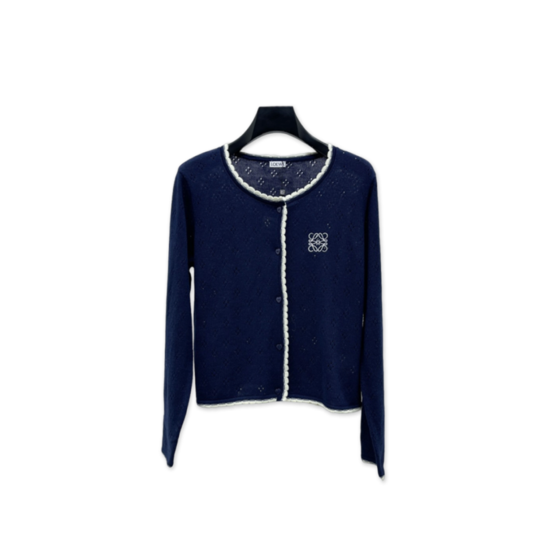 L0ew* lace collar knitted cardigan